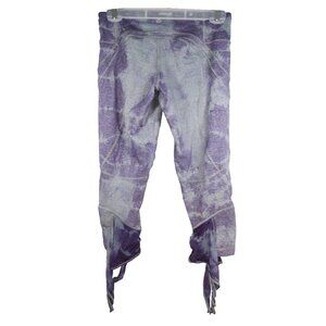 Rare LULULEMON Capri w/tie on legs -tie dye GREY Purple 8
